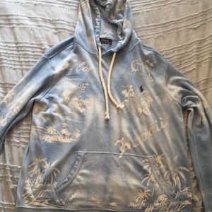 Polo Ralph Lauren men’s Hawaiian lightweight hoodie blue aloha floral